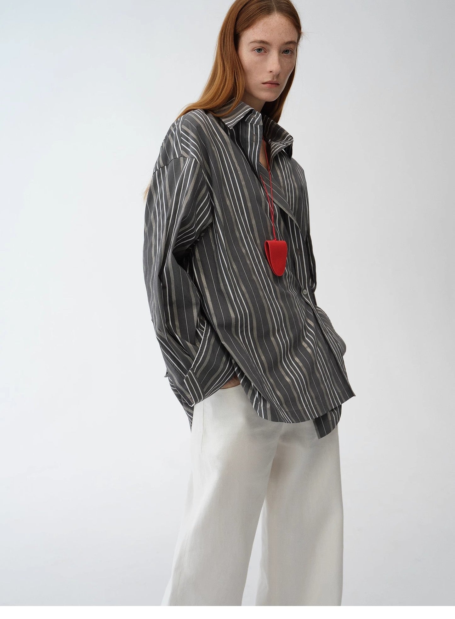 Striped Fantasy Asymmetric Two-Way Shirt