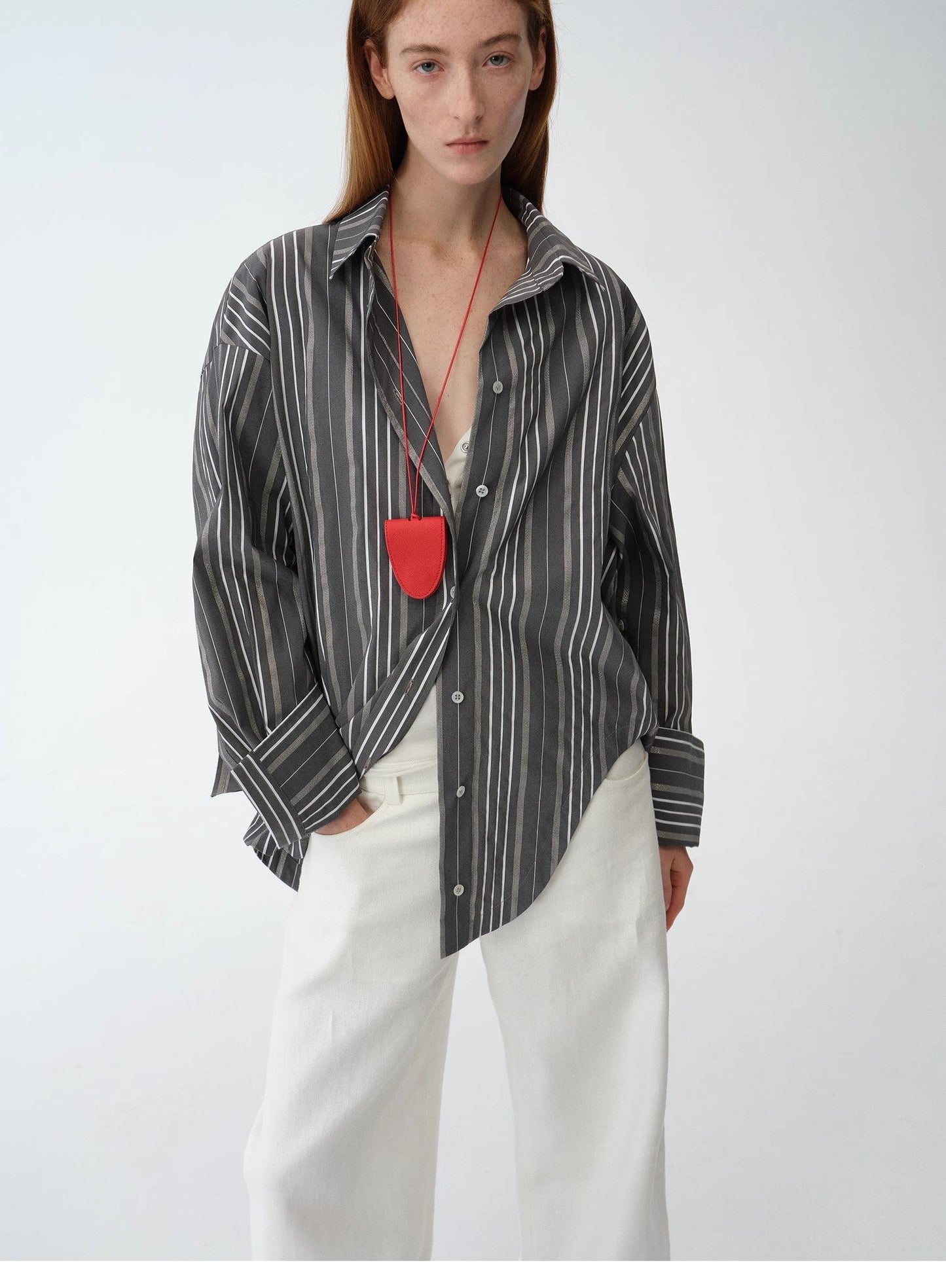 Striped Fantasy Asymmetric Two-Way Shirt