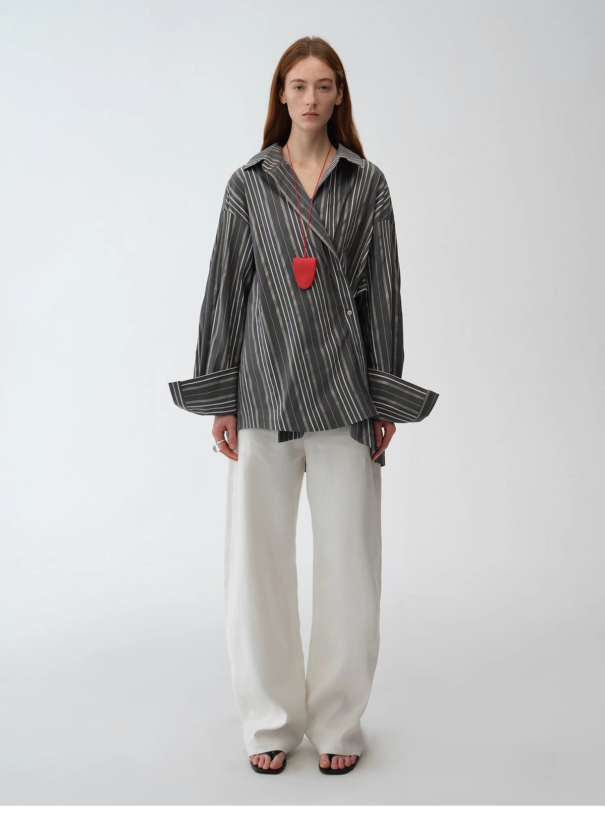 Striped Fantasy Asymmetric Two-Way Shirt
