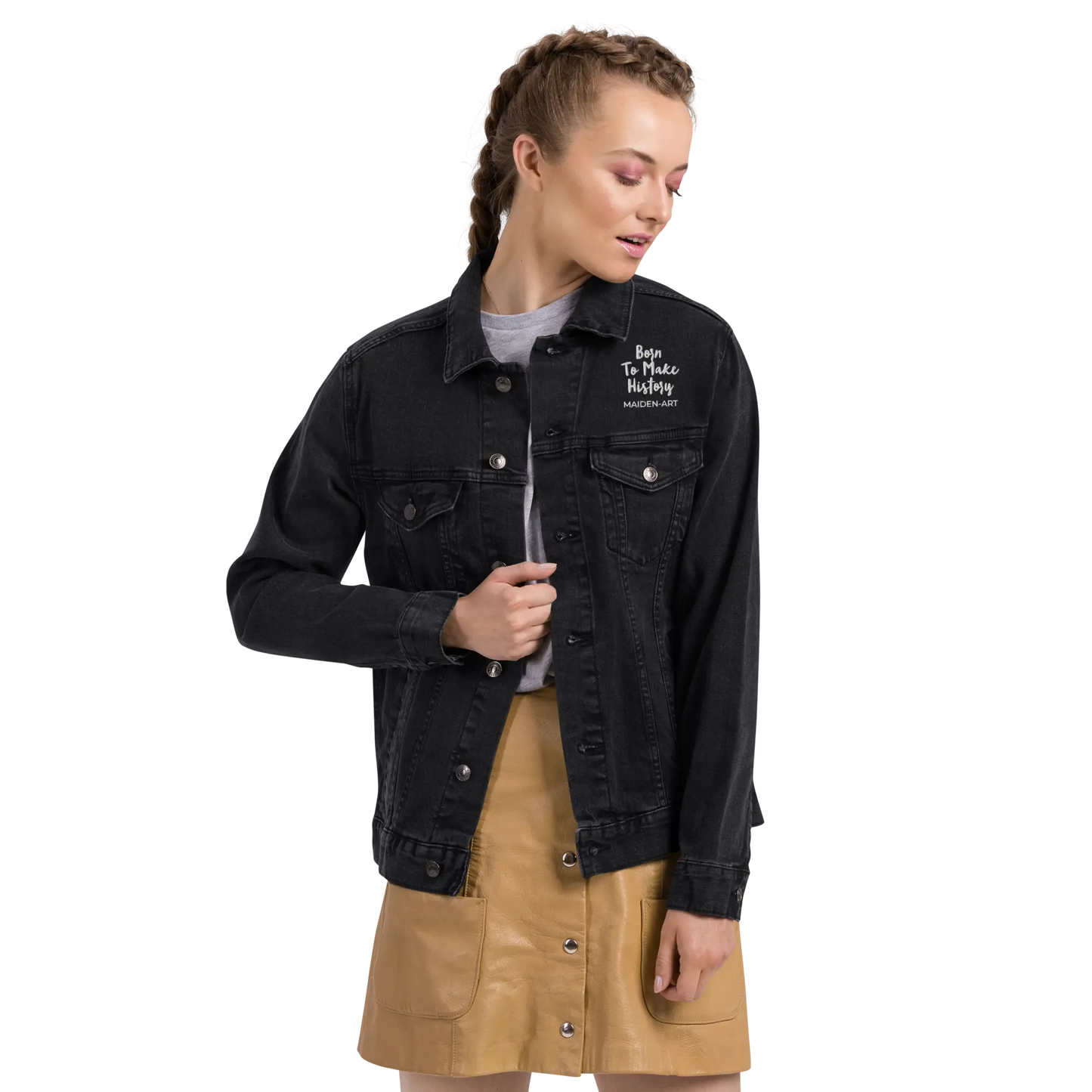 Unisex Denim Jacket – The Rebel Girl in Me Will Never Die