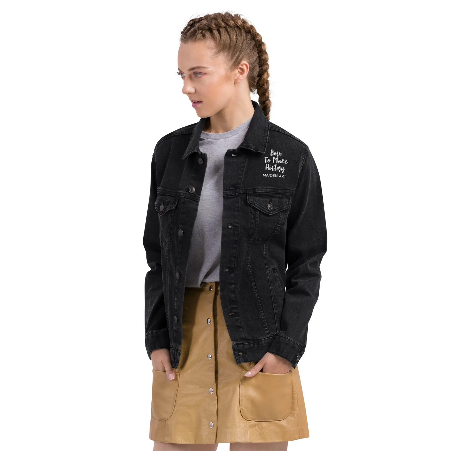 Unisex Denim Jacket – The Rebel Girl in Me Will Never Die