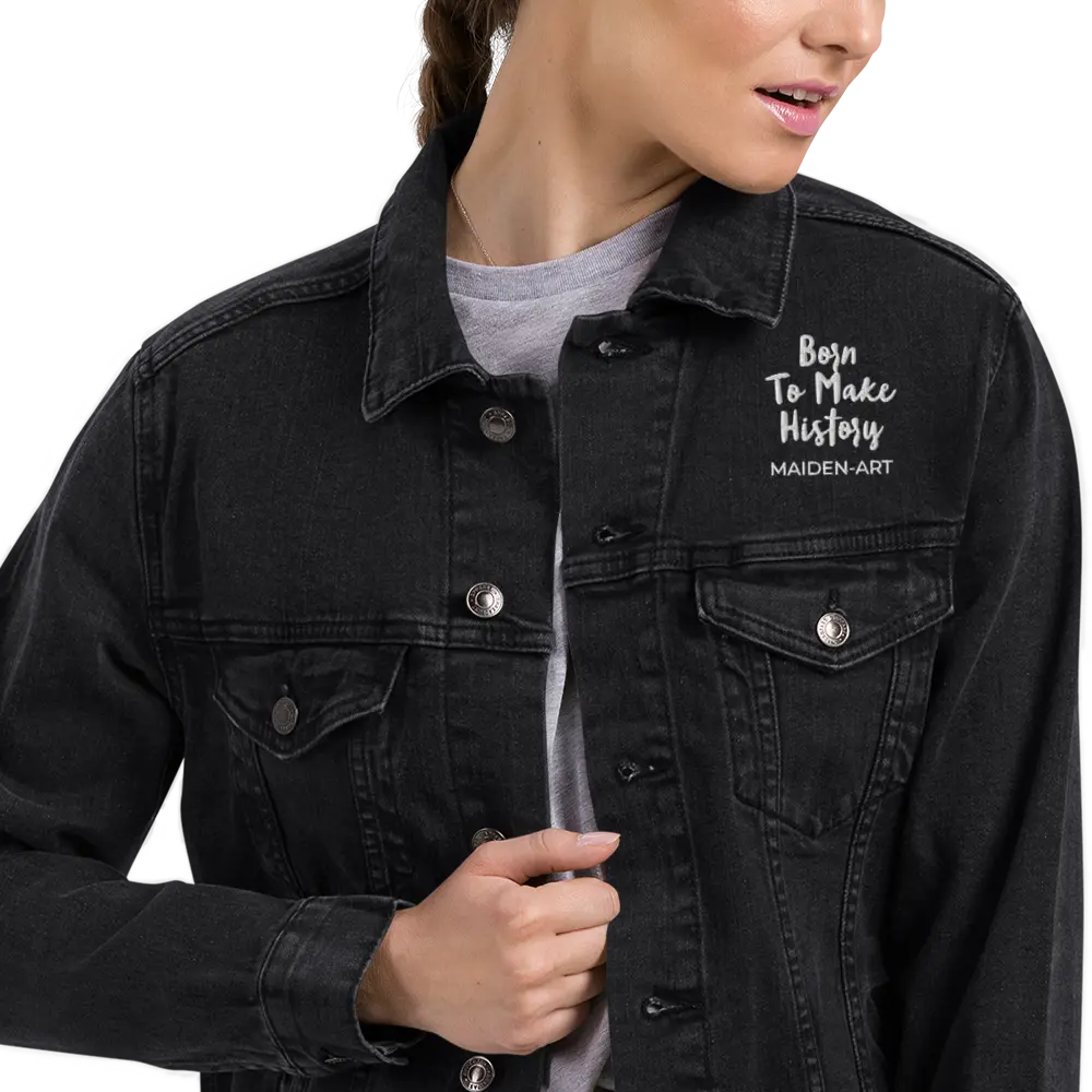 Unisex Denim Jacket – The Rebel Girl in Me Will Never Die
