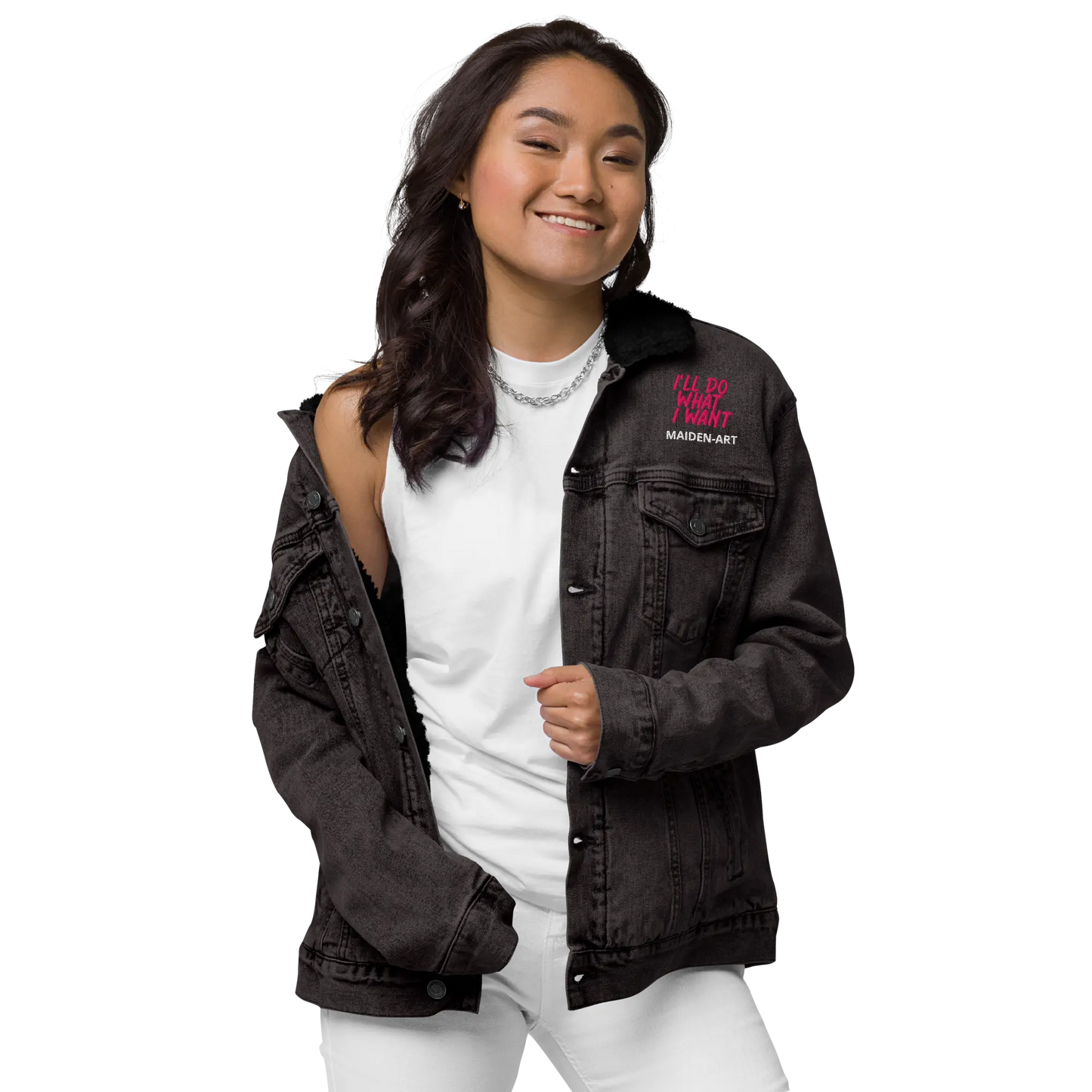 REBEL GIRL Unisex Denim Sherpa Jacket