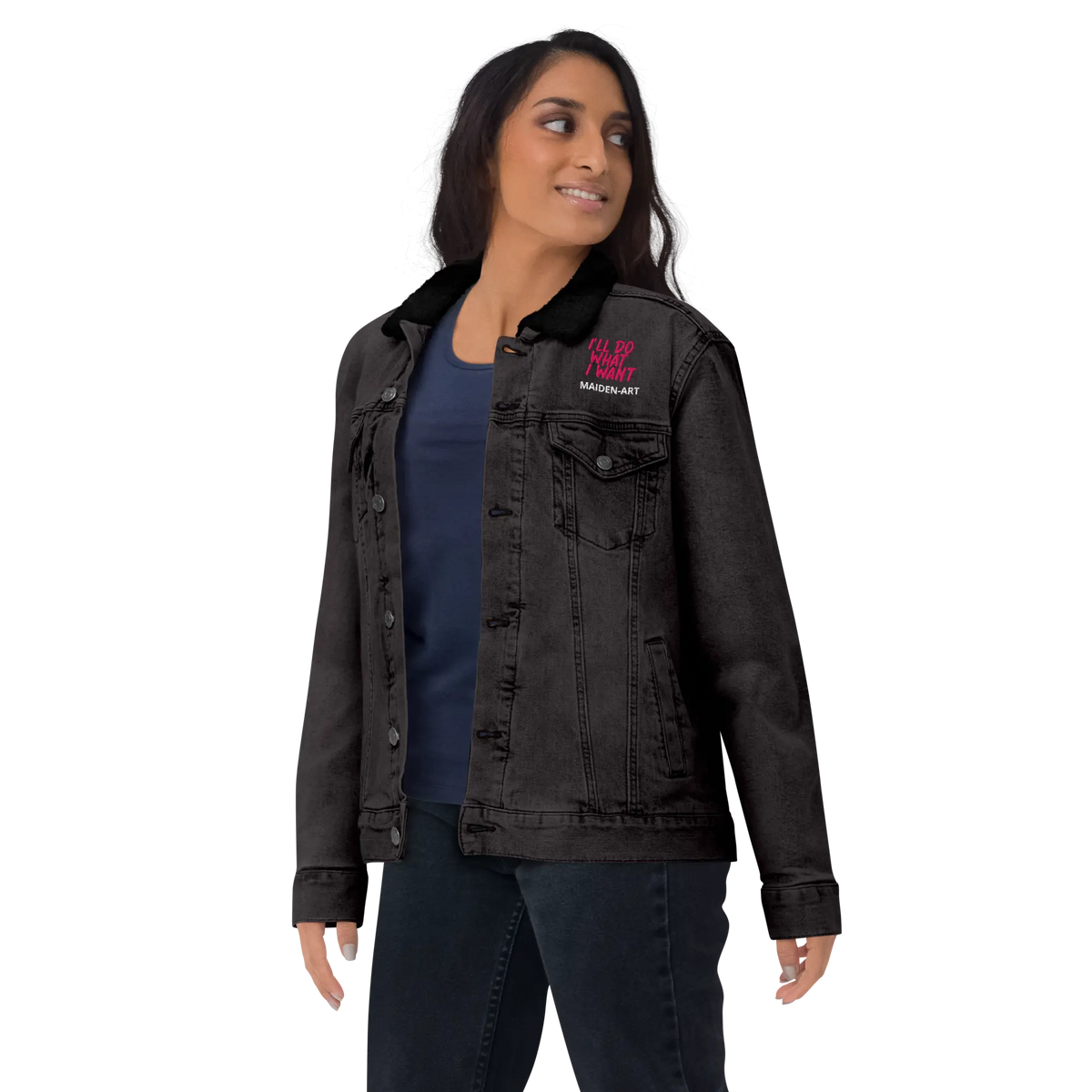REBEL GIRL Unisex Denim Sherpa Jacket