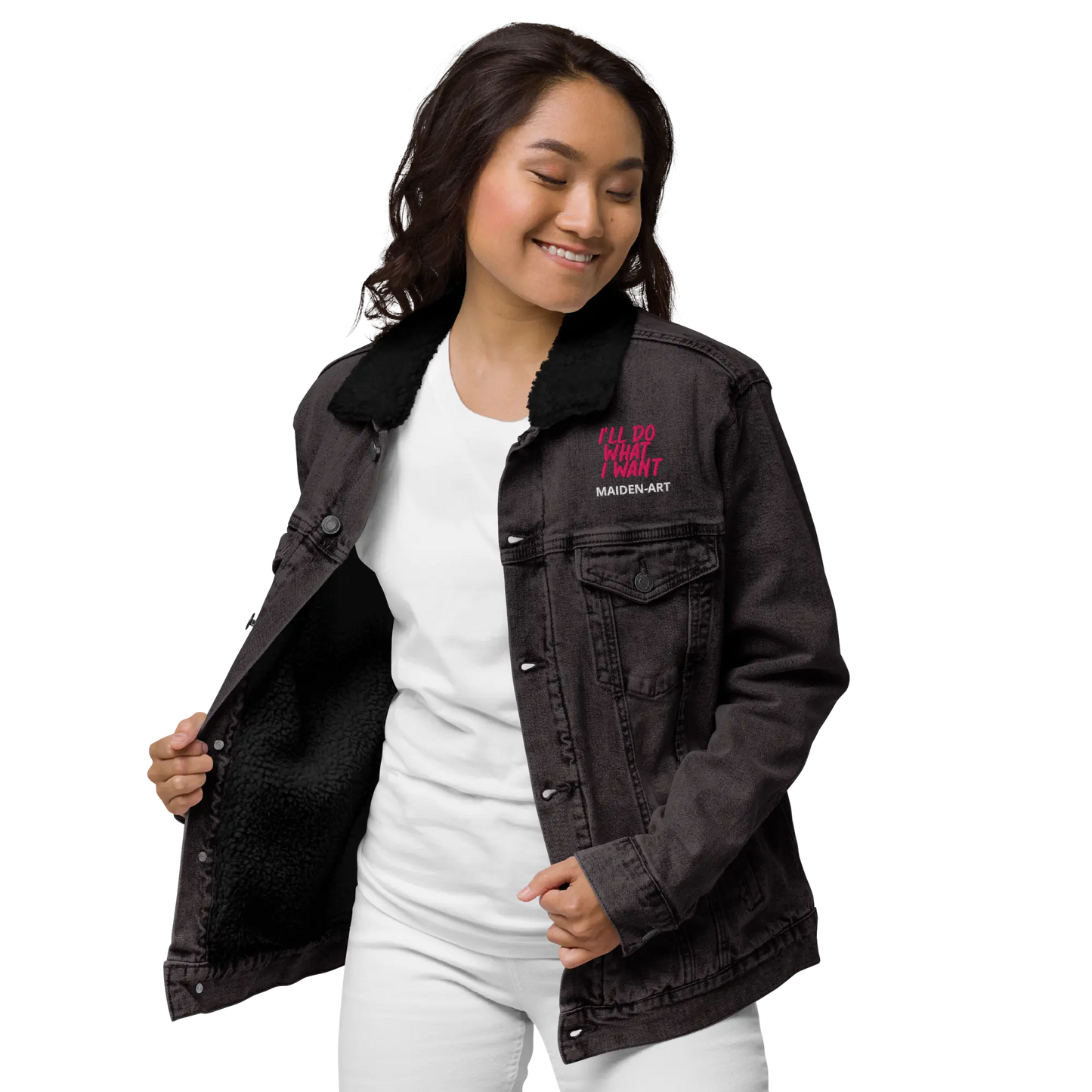 REBEL GIRL Unisex Denim Sherpa Jacket