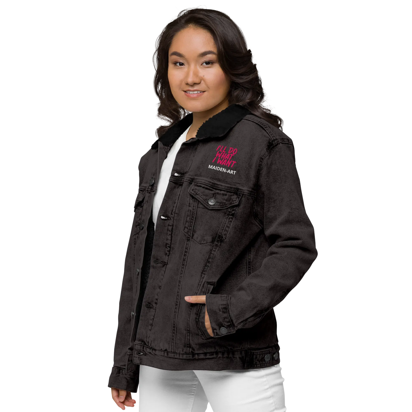 REBEL GIRL Unisex Denim Sherpa Jacket