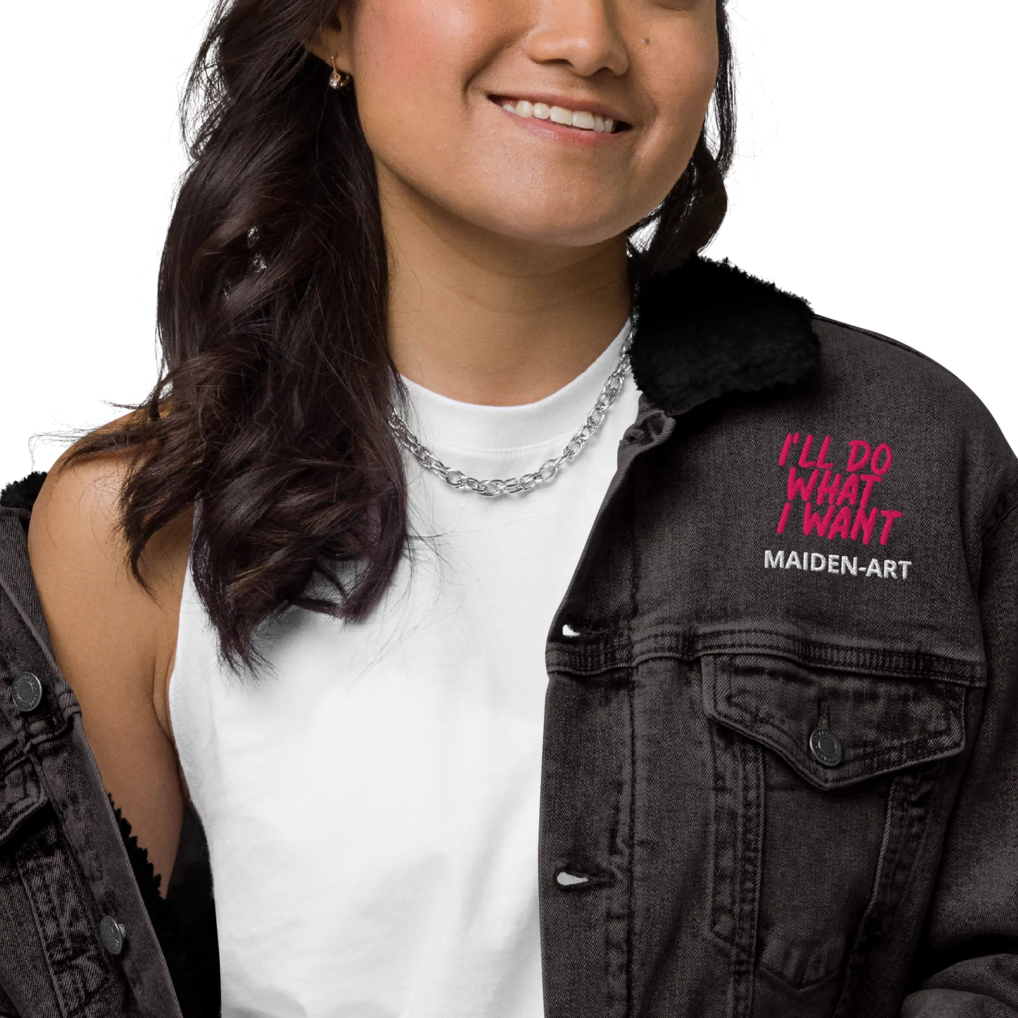 REBEL GIRL Unisex Denim Sherpa Jacket