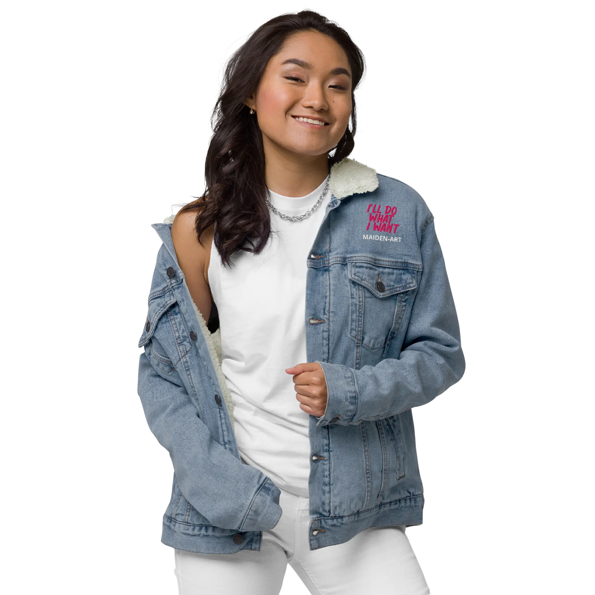 REBEL GIRL Unisex Denim Sherpa Jacket
