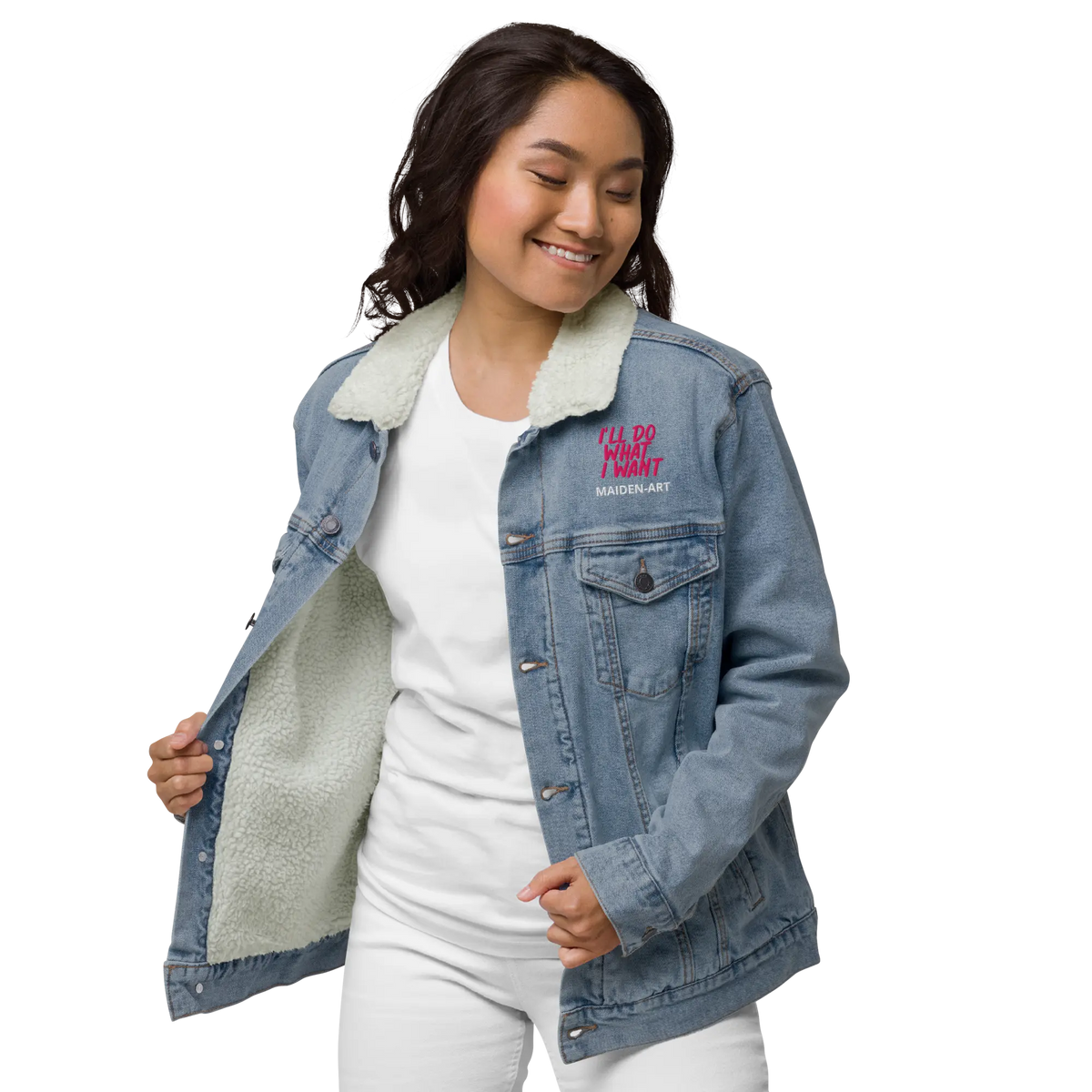 REBEL GIRL Unisex Denim Sherpa Jacket