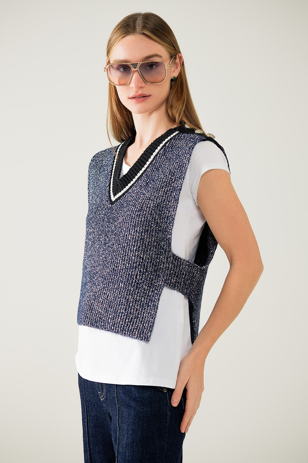 Chunky Knit Button Vest