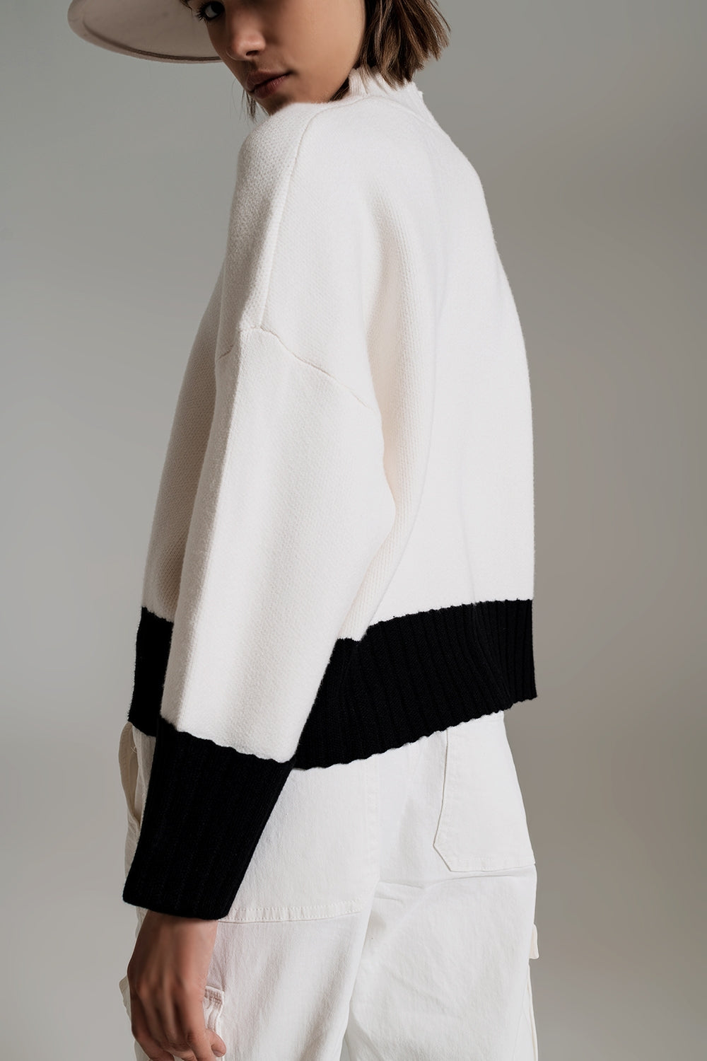Color-Block Chunky Knit Sweater