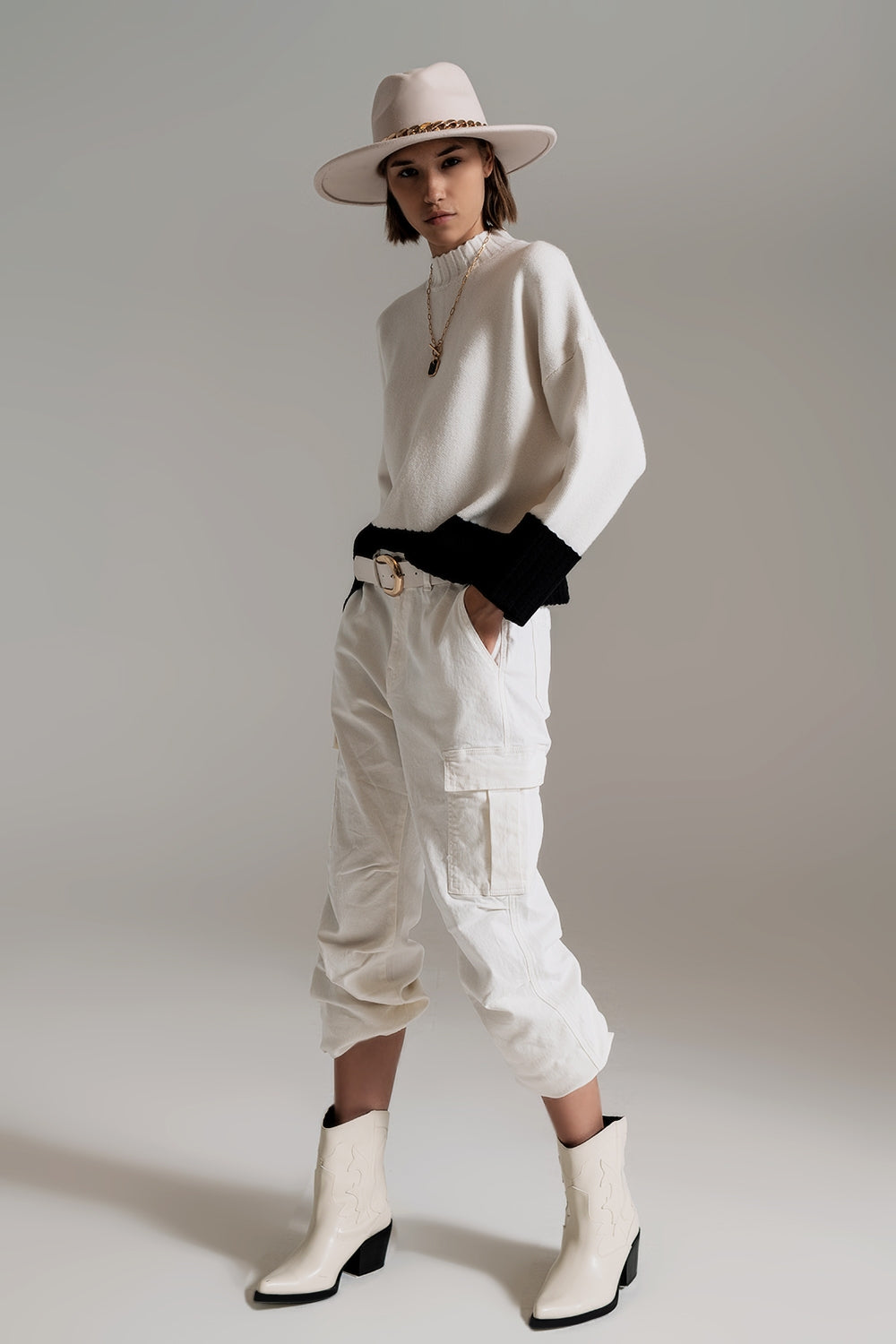Color-Block Chunky Knit Sweater